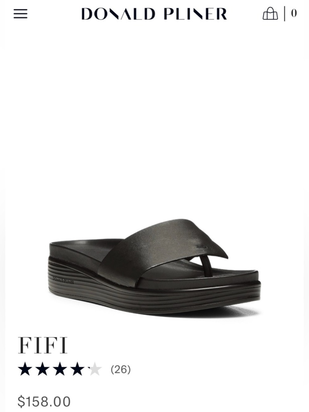 NEW Donald Pliner FIFI Black Leather Sandals Size 7